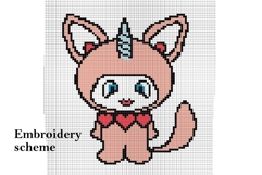 Cat embroidery pattern cross stitch PDF digital printable Product Image 4