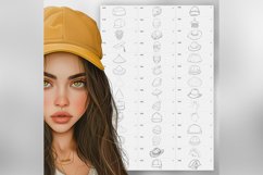 200 Procreate Headwear Stamp Brushes Product Image 11