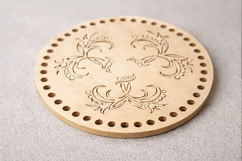 Laser cut basket cover with flowers 8 inch round digital Product Image 4