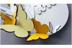 3D Butterfly Nursery sign | Girl Nursery round sign SVG Product Image 4