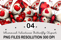 Whimsical Valentines Butterfly Clipart Valentine's Png Product Image 1