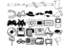 Retro Elements Set 1 Procreate Brush Stamps, 30 Retro Icons Product Image 4