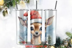 Deer Christmas Santa Tumbler Sublimation Designs Product Image 4