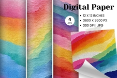 Rainbow Watercolor Background Abstract Digital Paper_65 Product Image 1