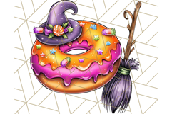 Halloween Donut Clipart PNG, Cute Spooky Doughnut Art Product Image 4