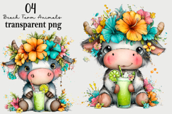 Beach Farm Animals PNG Clipart Watercolor PNG Product Image 1