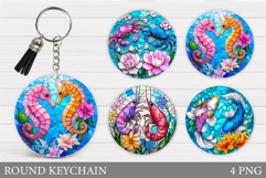 Sea Animals Keychain Design. Sea Animals Sublimation Product Image 1