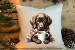 Christmas Dog And Coffee Clipart, Christmas Clipart Product Image 4