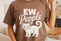 Ew People Cat Svg, Funny Sarcastic Cat Svg, Introvert Svg. Product Image 5