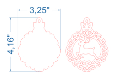 Christmas Ornament Deer SVG laser cut file for Glowforge Product Image 4