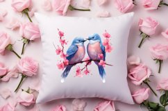 Valentine Kissing Birds Clipart, Valentine Couplet Product Image 4