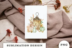 Watercolor Thanksgiving lantern sublimation png Product Image 4