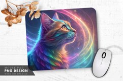 Swirling Energy Rainbow Cat Mouse Pad PNG Design Product Image 1