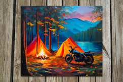 Tent in forest | 8 summer tumbler Sublimation designs Product Image 4