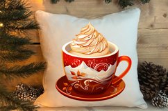 Christmas Cake Clipart, Christmas Cappuccino Clipart Product Image 4
