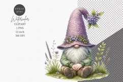 Gnome clipart, Spring gnome clipart, Watercolor clipart Product Image 1