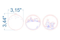 Christmas Ornament Mouse SVG laser cut file for Glowforge Product Image 4