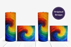 Colorful Tumbler Sublimation, Rainbow Swirl Tumbler Designs Product Image 4
