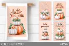 Pumpkin Kitchen Towel. Flowers Kitchen Towel Design Product Image 1