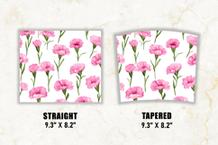 Watercolor Dianthus Flower Tumbler Wrap | 20 oz tumbler Wrap Product Image 2