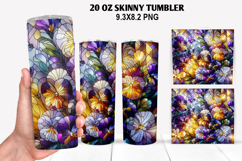Flower Skinny Tumbler 20oz Wrap Design, Flowers Tumble PNG Product Image 1