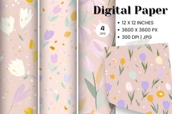 Flower Pattern Background Wallpaper Digital Paper_22 Product Image 1