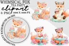 Whimsical Fox Tea Party Clipart Product Image 1