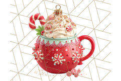 Christmas Coffee Mugs Clipart PNG Festive Cups Product Image 4