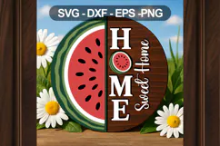 Watermelon Home Sweet Home SVG Summer Door Sign Design Product Image 3