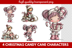Christmas Candy Cane Characters Clipart Product Image 1