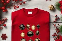 Black Christmas Ball Ornaments, Aesthetic Art Prints Product Image 4