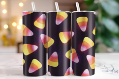 Halloween Candy Corn Tumbler Wrap | Sublimation | Tumblers Product Image 1