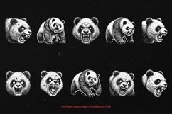 10 Bundle Dark Art Panda Beast Animal Scary Horror Tattoo Product Image 6
