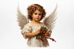 Christmas Angel Sublimation Clipart PNG Product Image 4