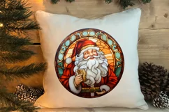 Stained Glass Painting Of Santa Clipart Sublimation Product Image 4