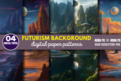 Futurism Background Digital Paper Bundle PNG Product Image 5