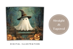 Art Halloween Tumbler, Cute Ghost Tumbler Sublimation Product Image 4