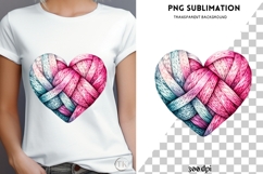 Valentine knitted heart png design for T-shirts Product Image 4