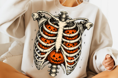 Ribcage Pumpkins PNG, Halloween Skeleton Ribcage PNG, Boo Product Image 8
