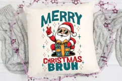 Merry Christmas Bruh Png, Funny Christmas Santa Claus Png. Product Image 5