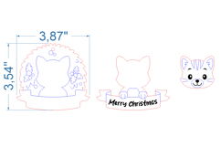 Cat Christmas Ornament SVG laser cut file for Glowforge Product Image 4