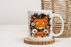 Retro Distressed Halloween Pumpkin T-Shirt Design Product Image 4