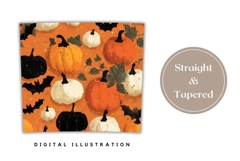 Vintage Halloween Bats Tumbler, Fall Pumpkins Tumbler Design Product Image 4