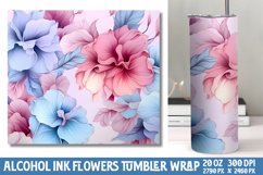 Pastel Alcohol Ink Flowers Tumbler Wrap Product Image 1