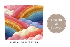 Glitter Rainbow Tumbler Wrap, Clouds Tumbler Sublimation Product Image 4