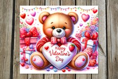 Valentine animals | 4 cute teddy bear Skinny tumbler Product Image 4