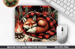Beautiful Fox Mouse Pad Sublimation, Christmas Mouse Pad PNG Product Image 1