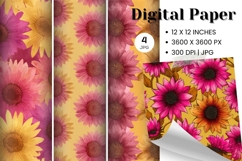 Flower Pattern Background Wallpaper Digital Paper_5 Product Image 1