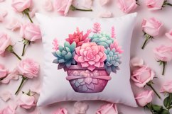 Pink Valentine Succulent Pot Clipart Product Image 4