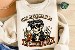 Questionable Choices Skeleton Coffee PNG Design Product Image 5